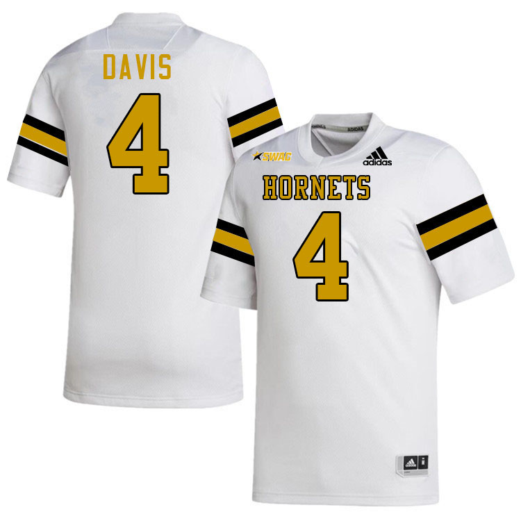 Alabama State Hornets #4 Dematrius Davis College Football Jerseys Stitched Sale-White